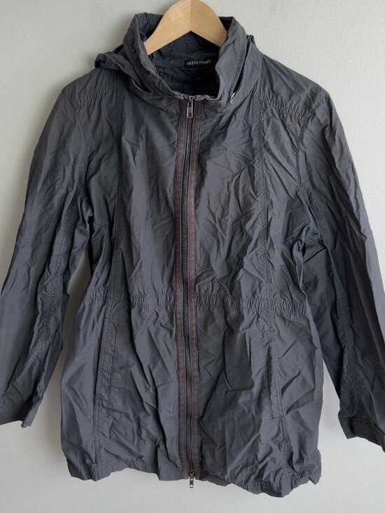 Eileen Fisher Jackets & Blazers - Eileen Fisher Gray Hooded Utility Jacket Organic Cotton Nylon Size Medium Womens